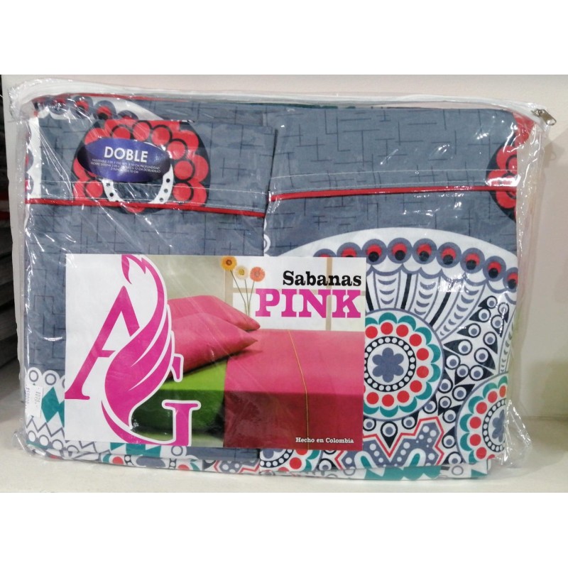 SABANA PINK ESTAMPADA 1.40 DOBLE