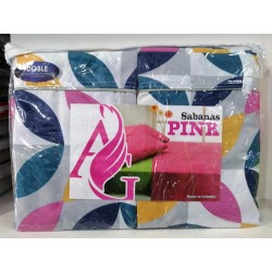 SABANA PINK ESTAMPADA 1.40 DOBLE