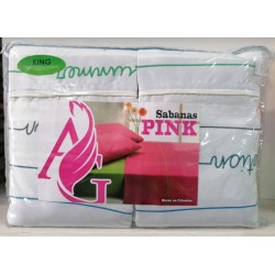 SABANA PINK ESTAMPADA KING 2X2