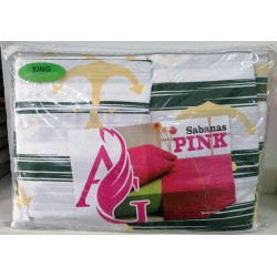 SABANA PINK ESTAMPADA KING 2X2