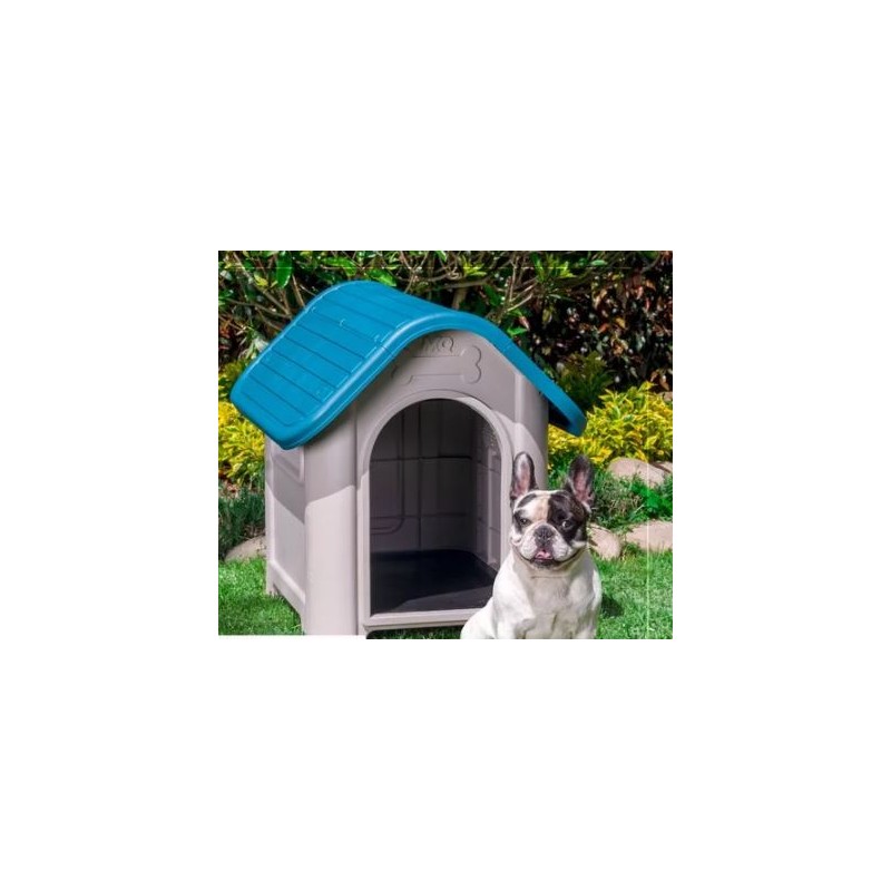 CASA PARA PERRO MEDIANA MQ AZUL