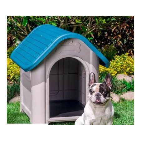 CASA PARA PERRO MEDIANA MQ AZUL