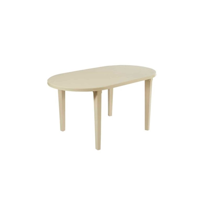 MESA OVALADA BEIGE VANYPLAS