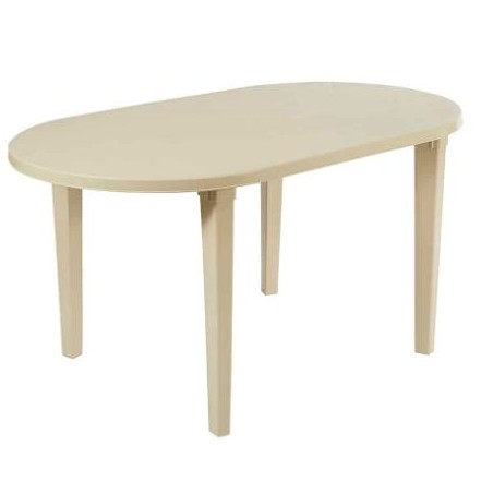 MESA OVALADA BEIGE VANYPLAS