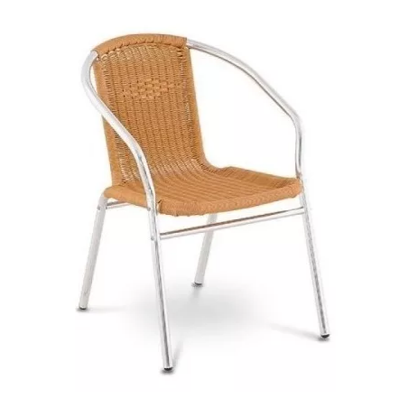 SILLA C/BRAZOS EN ALUMINRATTAN NATU