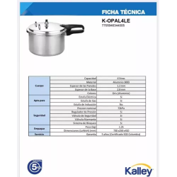 OLLA PRESION KALLEY K-OPAL 4,2LT